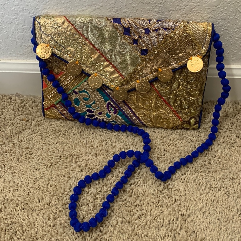 Hand crafted bag with over the shoulder strap